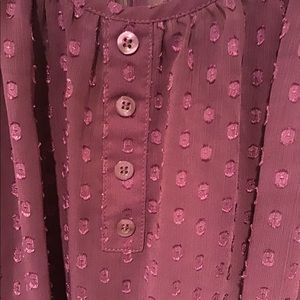 Petite sheer purple blouse